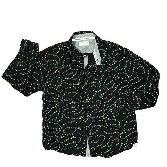 Free Planet Christmas Lights Button Up - Picture 1 of 4